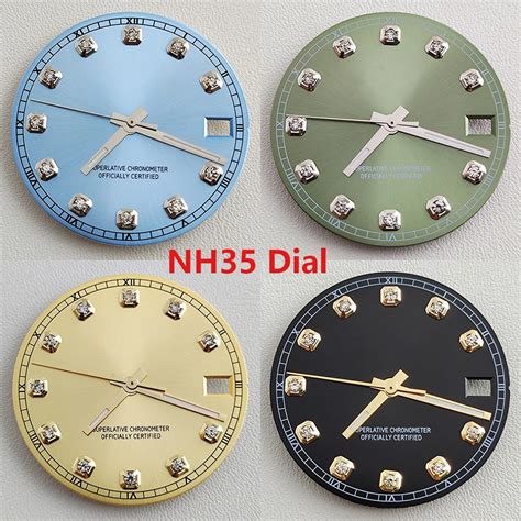 Dial NH35 De 28 5mm Con Esfera De Diamante Esfera De Reloj Nh35 Dial