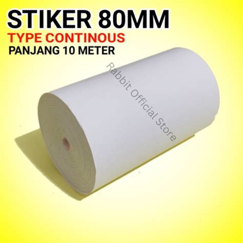 Jual Kertas Thermal Label Stiker 80mm Panjang 10 Meter Continuous 80 Mm