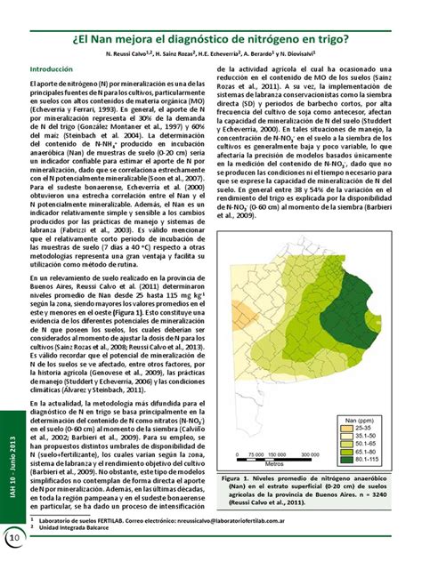 Pdf Trigo El Nan Mejora El Diagnostico Del Nitr Geno En Trigo Por N