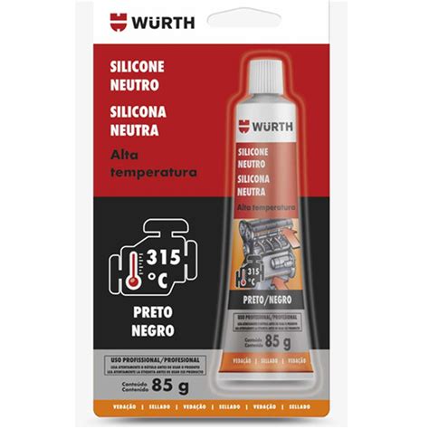 Adesivo Cola Silicone Alta Temperatura Preto Wurth 343ºc Máquinas e