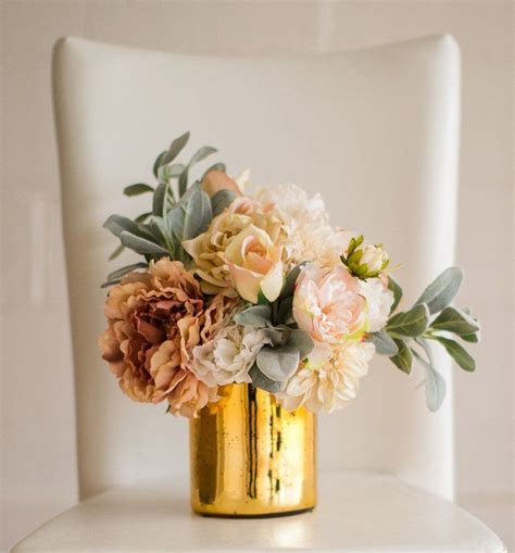 Mercury Glass Vase In Gold 5 Wide X 6 Tall Gold Wedding Centerpieces Flower Centerpieces