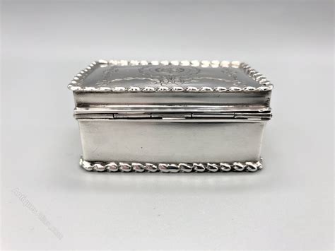 Antiques Atlas Edwardian Large Silver Snuff Box Chester