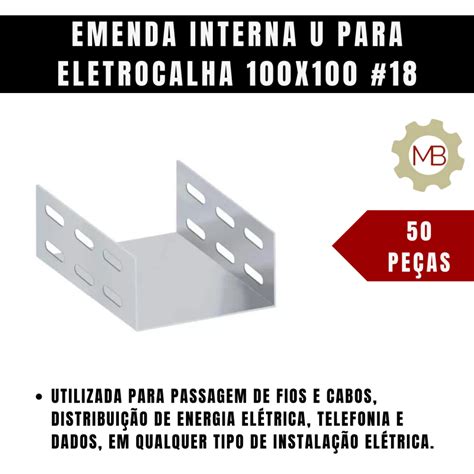 Emenda Interna U Para Eletrocalha X Chapa Pe As Shopee