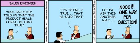 Dilbert The Sales Engineer Cranky Product Manager Humor Pinterest