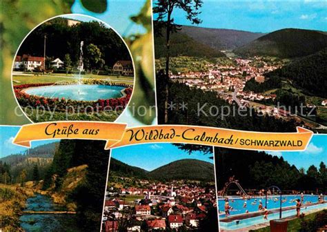 AK Ansichtskarte Calmbach Enz Panorama Schwarzwald Wasserspiele