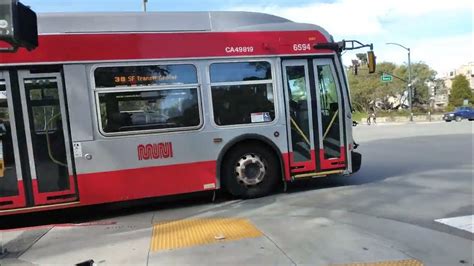 Sf Muni 2016 New Flyer Xde60 6594 On Route 38 Geary Departs Geary