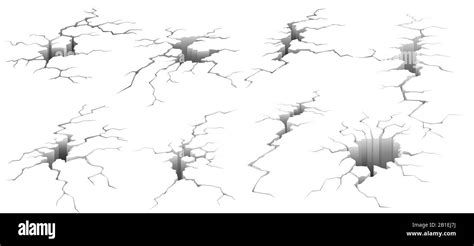 Fissures Au Sol Jeu Dillustrations Vectorielles Isolées De Surface