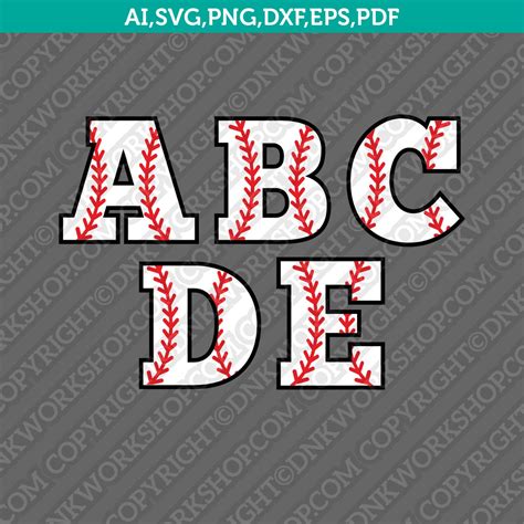 Baseball Letters Alphabet Team Font Svg Vector Cricut Cut File