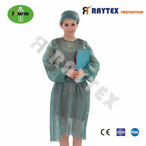 Disposable Pp Lab Coat With Collar With Zipper In High Quality