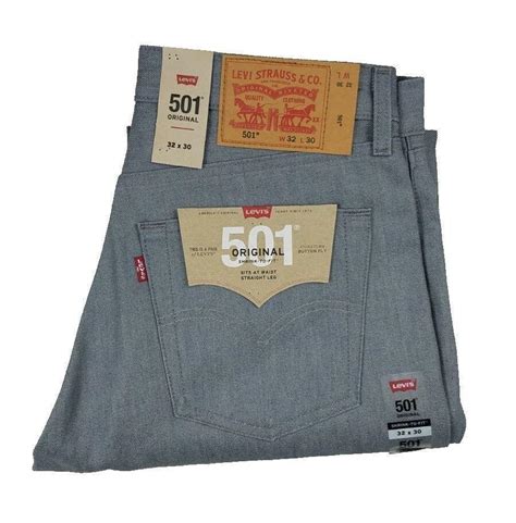 Levis 501 Original Shrink To Fit Button Fly Jeans Silver Rigid 1403