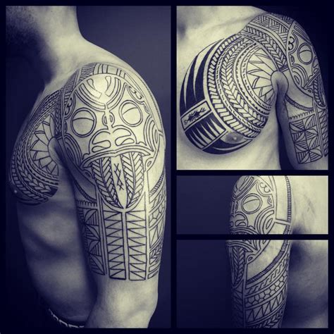 Chest & Sleeve Tribal Tattoo