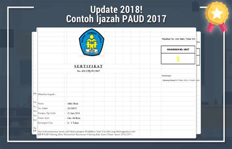 Format Sertifikat Piagam Ijazah Paud Tk Kb Tpa Biologizone