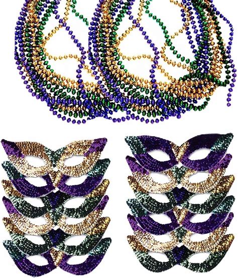 Howaf 120 Pcs Mardi Gras Party Favors Kit New Orleans Party Supplies Pack Include