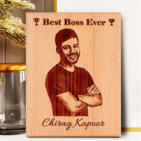 Gift for Boss - Personalized Engraved Wooden Photo Plaque - Incredible