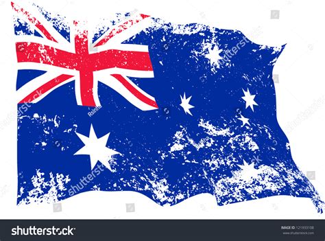 Grunge Australian Flag Waving Stock Vector (Royalty Free) 121933108 ...