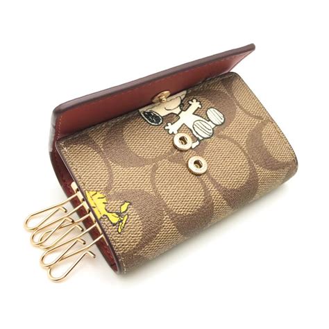 コーチ ★coach★ ファイブリング キーケース シグネチャー スヌーピー ウッドストック Coach X Peanuts コラボ