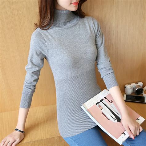 Female Turtleneck Shirt 2017 Hitz Korean Slim Slim Waist Elastic All