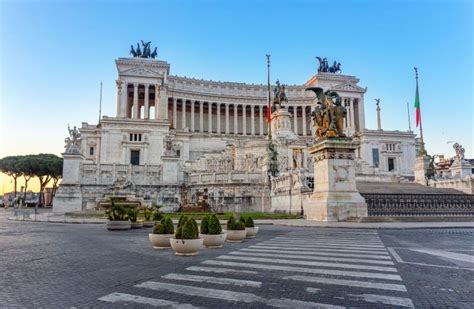 Monument Of Victor Emmanuel On Venice Square In Rome Italy Stock