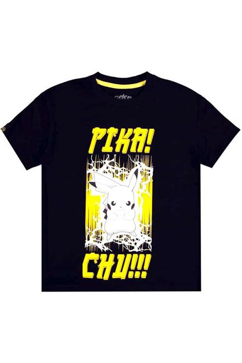 Pokemon Pika Chu Svart T Shirt I Small Pocket Monster