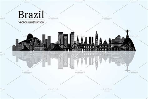 Brazil Skyline Vector Illustration Holiday Vectors Illustration