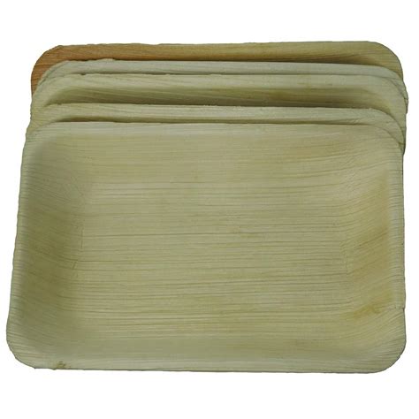 Buy Palm Naki Rectangle Palm Leaf Plates Count Disposable