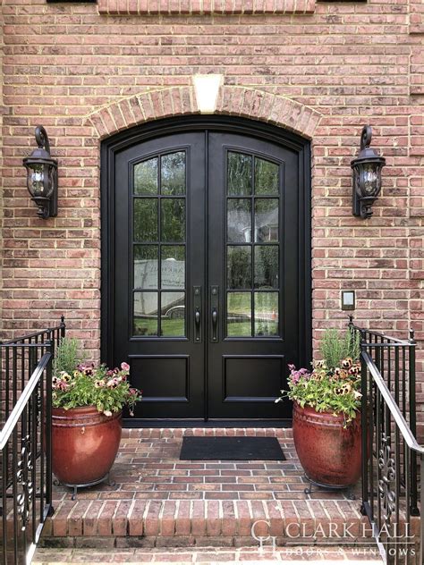 Double Front Doors With Windows Arched Exterior Doors French Front