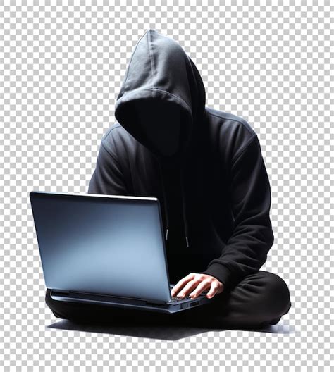 Hacker Laptop Isolado Em Fundo Transparente PSD Premium