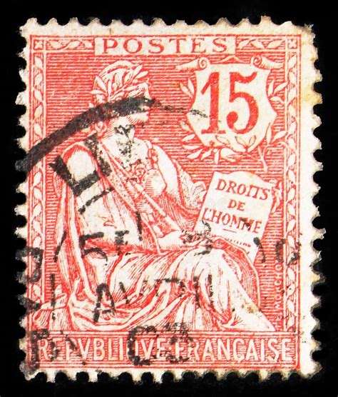 Postage Stamp Printed In France Shows Type Mouchon Serie 15 French