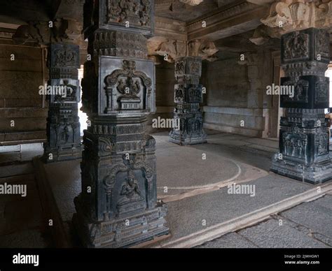 Inside The Main Mandapa Of Hazara Rama Temple Are Four Intricately