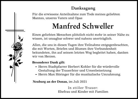 Traueranzeigen Von Manfred Schweller Augsburger Allgemeine Zeitung