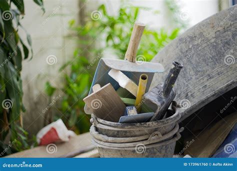 Construction Mason Cement Mortar Tools Stock Photo - Image of beekeeper ...