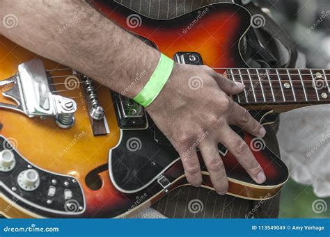 Hand Of A Guitarist Holding A Guitar Stock Image Image Of Artist