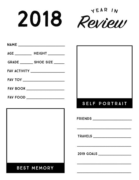 Free Printable Year In Review Template Printable Word Searches