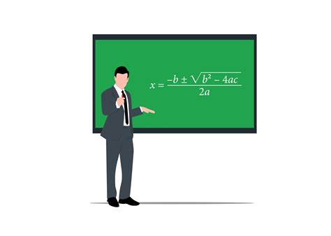 A teacher explains the quadratic formula. vector – Free School Image on