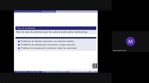 Clase Virtual Programación I Backtracking UNdeC 2020 10 14 YouTube