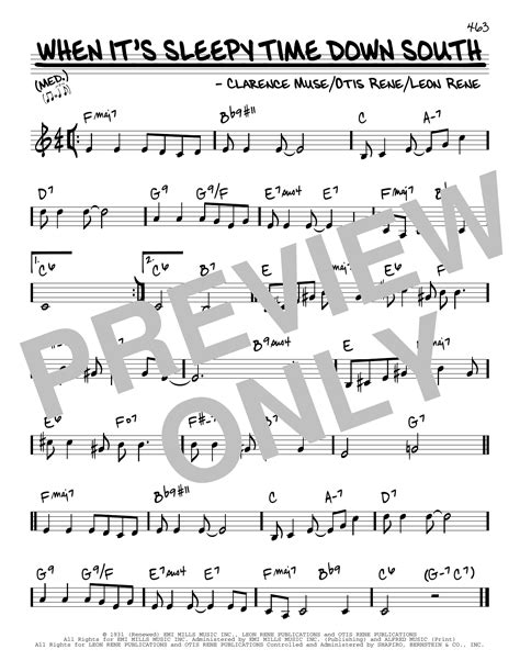 When It S Sleepy Time Down South By Louis Armstrong Sheet Music For