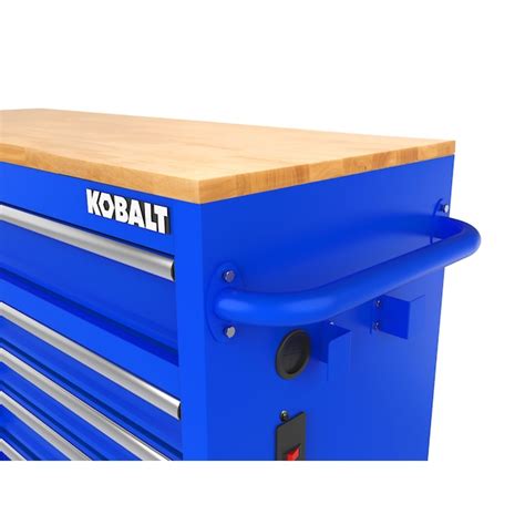 Kobalt 46.1-in L x 37.2-in H 9-Drawers Rolling Blue Wood Work Bench in the Work Benches & Tops ...