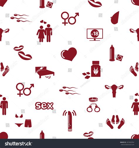 Sex Theme Simple Red Icons Seamless Stock Vector Royalty Free