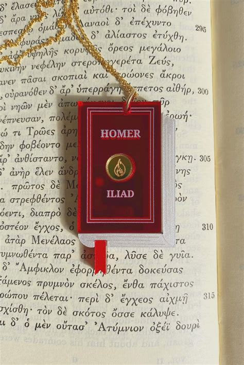 Homer's Iliad Book Cover Necklace — Plato's Fire