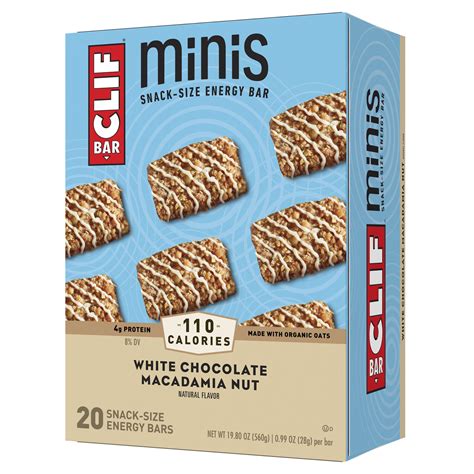 Clif Bar Minis White Chocolate Macadamia Nut Flavor Made With