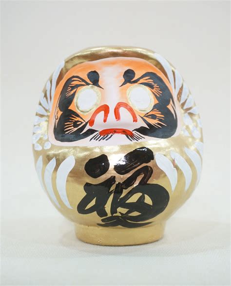 Fuku Daruma Size H 9cm Gold Imai Daruma Naya Kits