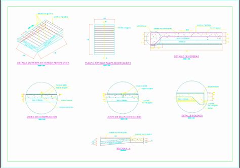 Detalle De Veredas Y Rampas En Autocad Cad Kb Bibliocad