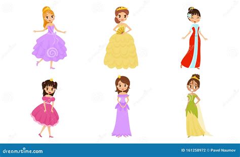 Bonita Princesa Bonita Con Ilustraciones Vectoriales De La Corona