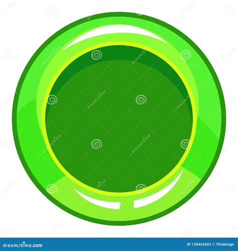 Green Button Icon Cartoon Style Stock Illustration Illustration Of