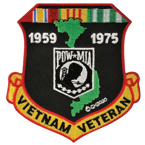 Vietnam Vet Pow Mia Patch With Heat Seal