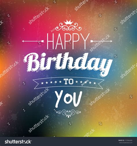 Happy Birthday Card In Colorful Abstract Background Stock Vector 157066490 Shutterstock