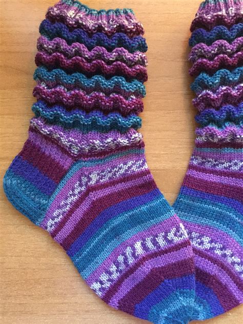 Women Socks Wool Socks Hand Knit Socks Purple Blue Mix Gift for Her ...