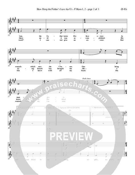 How Deep The Fathers Love For Us French Horn Sheet Music Pdf Stuart