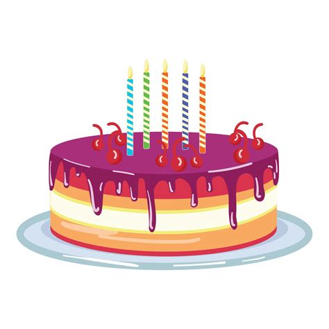 Happy Birthday Cake Icon Cartoon Vector Anniversary Party 14193024