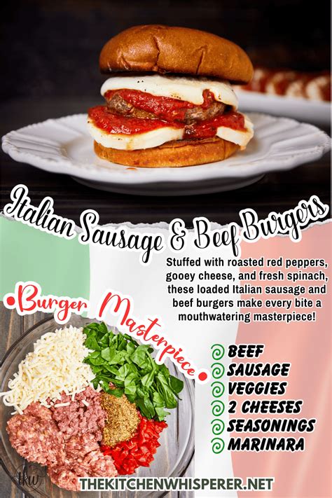 Ultimate Loaded Italian Sausage And Beef Burgers